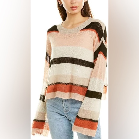 WILDFOX Long Sleeve Stripes Sweater Size S Multicolored Thin Knit Sahara Phoebe - Picture 10 of 10